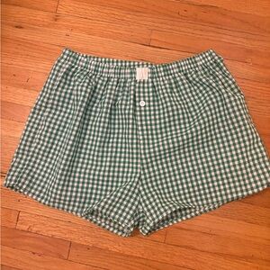 Green Gingham Women's Shorts